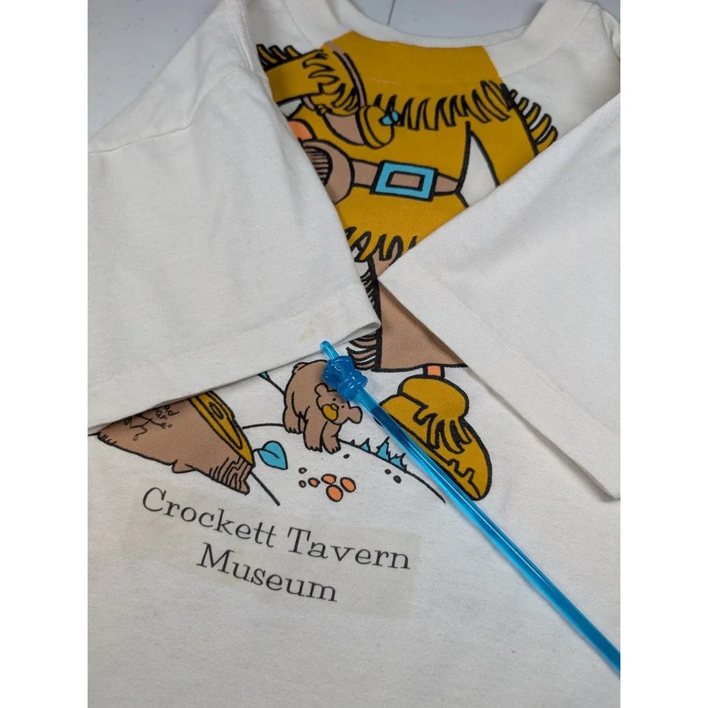 Vintage Davy Crocket Tavern Museum Kids Youth T Shirt Large Head Gear Tennessee - Picture 7 of 11